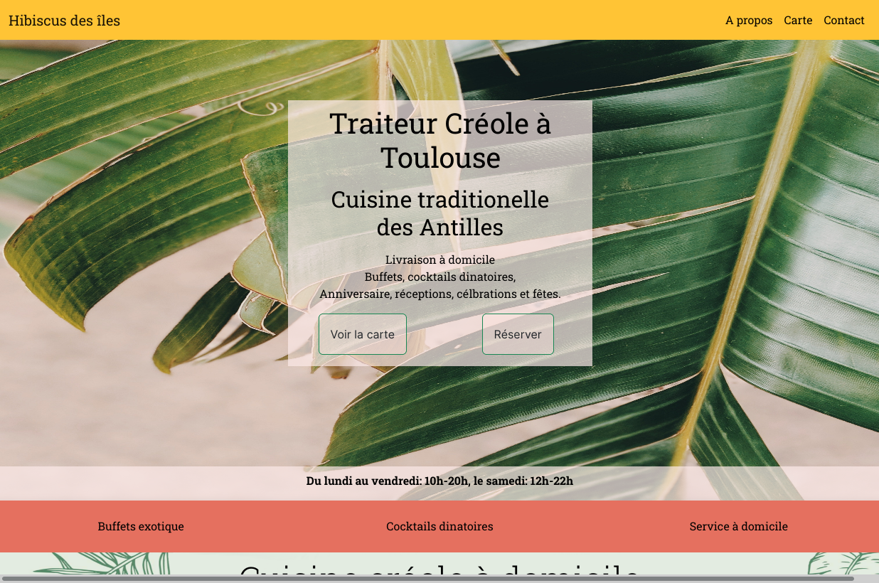 Cuisine créole, exemple de site par Ojo-web